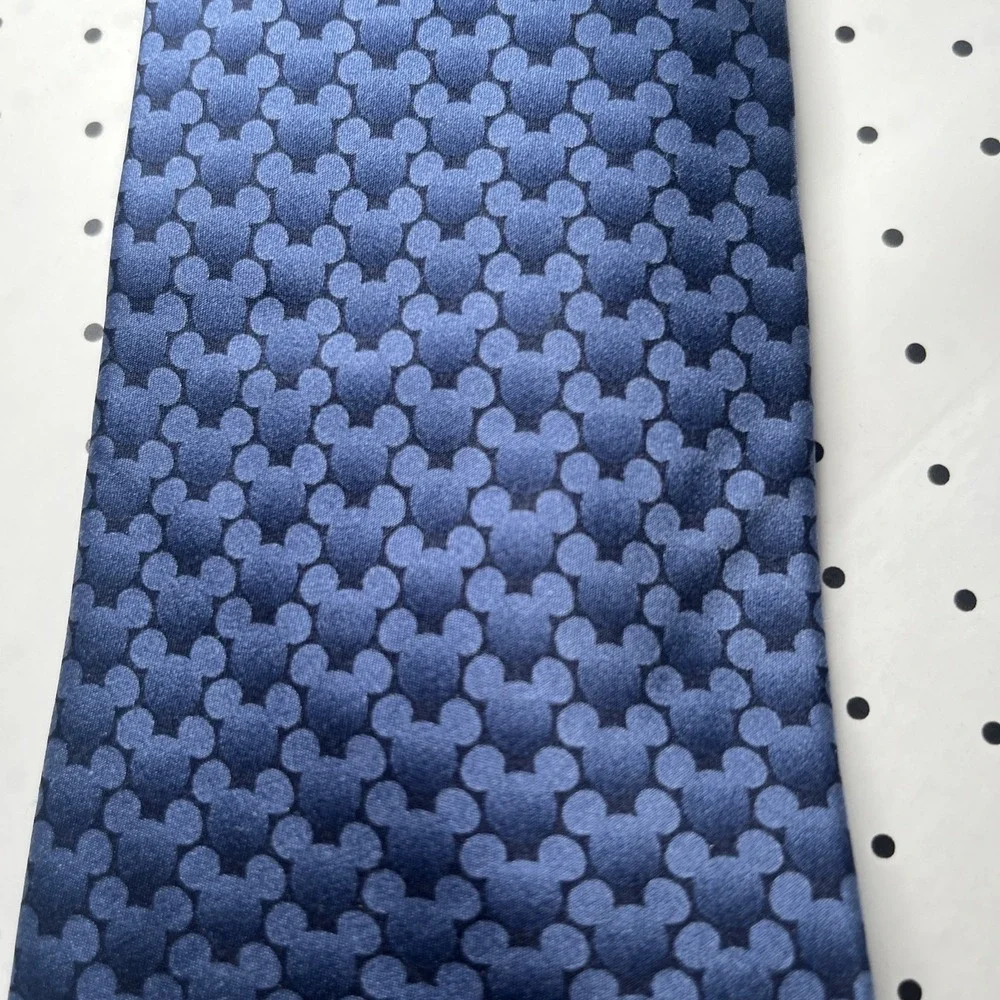 Disney Parks‎ Mickey Mouse Woven Silk Necktie Blue Walt Disney World Disneyland
